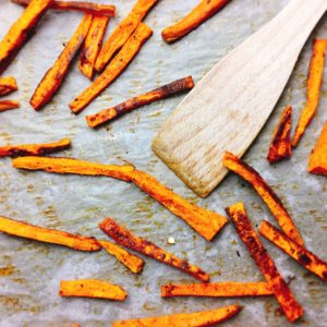 Rezept für Süßkartoffel-Pommes aus dem Ofen